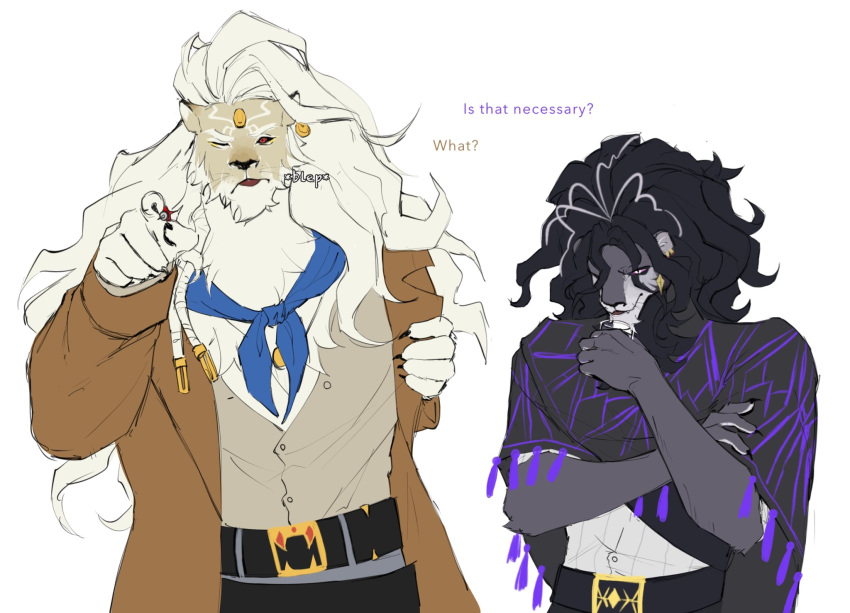 Safebooru - 2boys alolin (pazuzu) (dislyte) animal ears black sclera ...