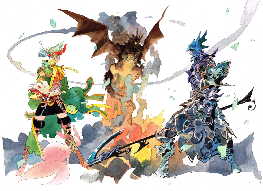 Safebooru - 1girl 1other ambiguous gender armor armored skirt bahamut ...