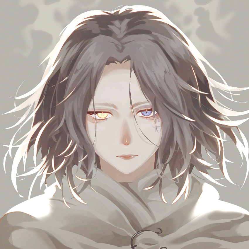 safebooru-1girl-blue-eyes-brown-hair-cape-closed-mouth-commentary