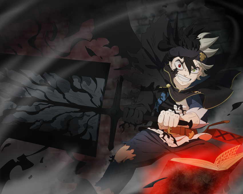 Safebooru - 1boy absurdres asta (black clover) aura black bulls (emblem ...