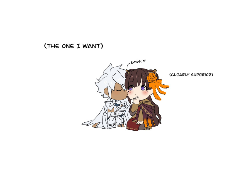 Chibi Fire Safebooru - 1boy 1girl brown hair chibi closed eyes covered mouth ...