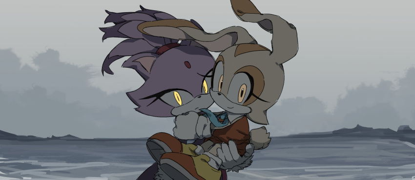 Safebooru - 2girls animal ears blaze the cat brown fur carrying ...