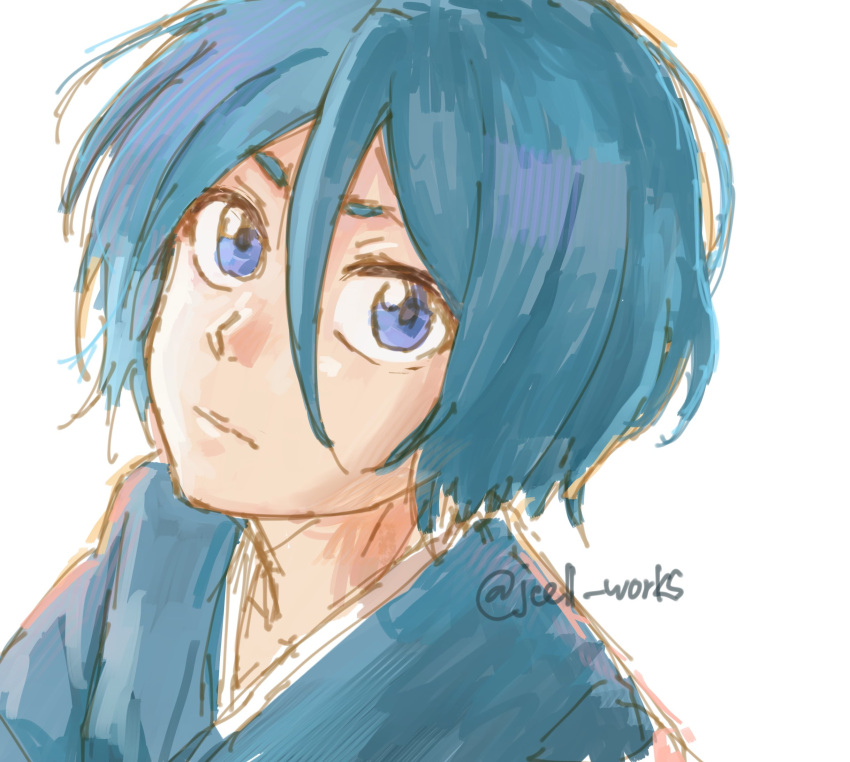 Safebooru - 1girl black hair bleach blue eyes commentary expressionless ...
