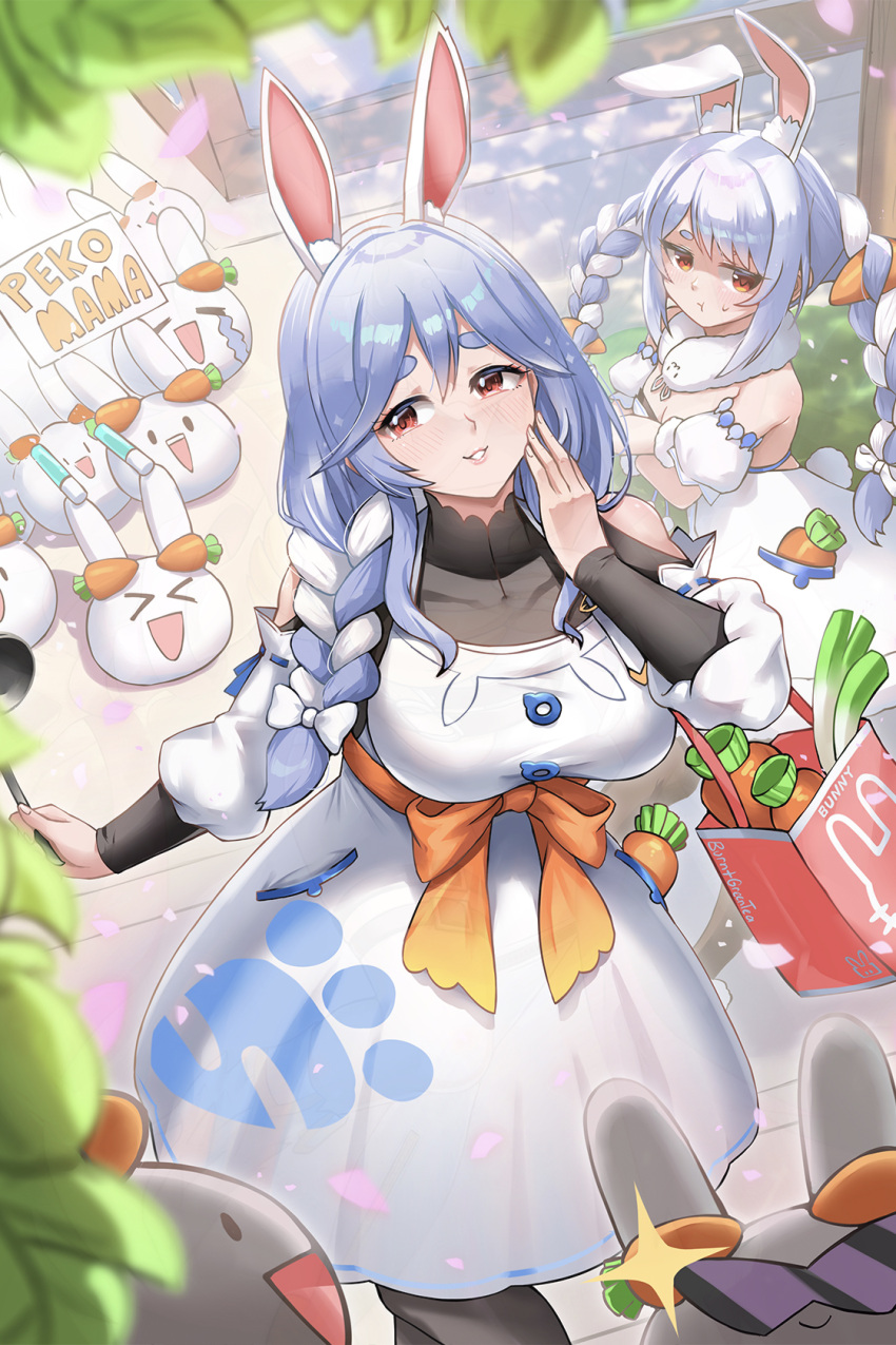 Safebooru - 2girls animal ears black bodysuit blue hair blush bodysuit ...