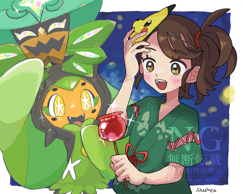 Safebooru - 2girls :d blue background border brown eyes brown hair ...