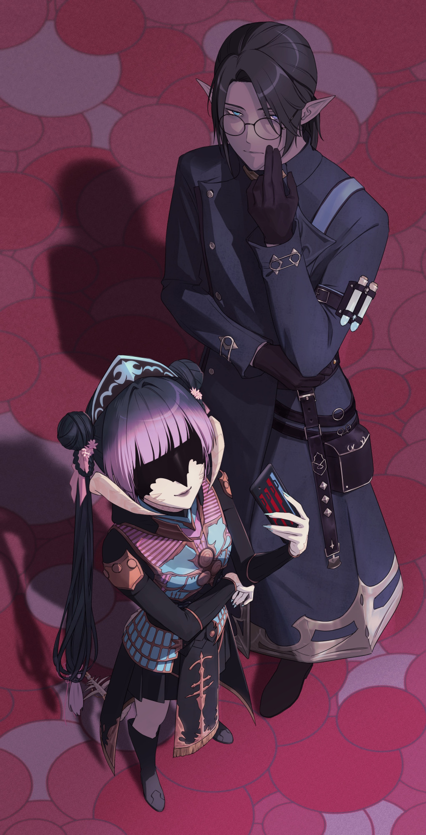 Safebooru - 1boy 1other absurdres achia au ra blunt bangs braid braided ...