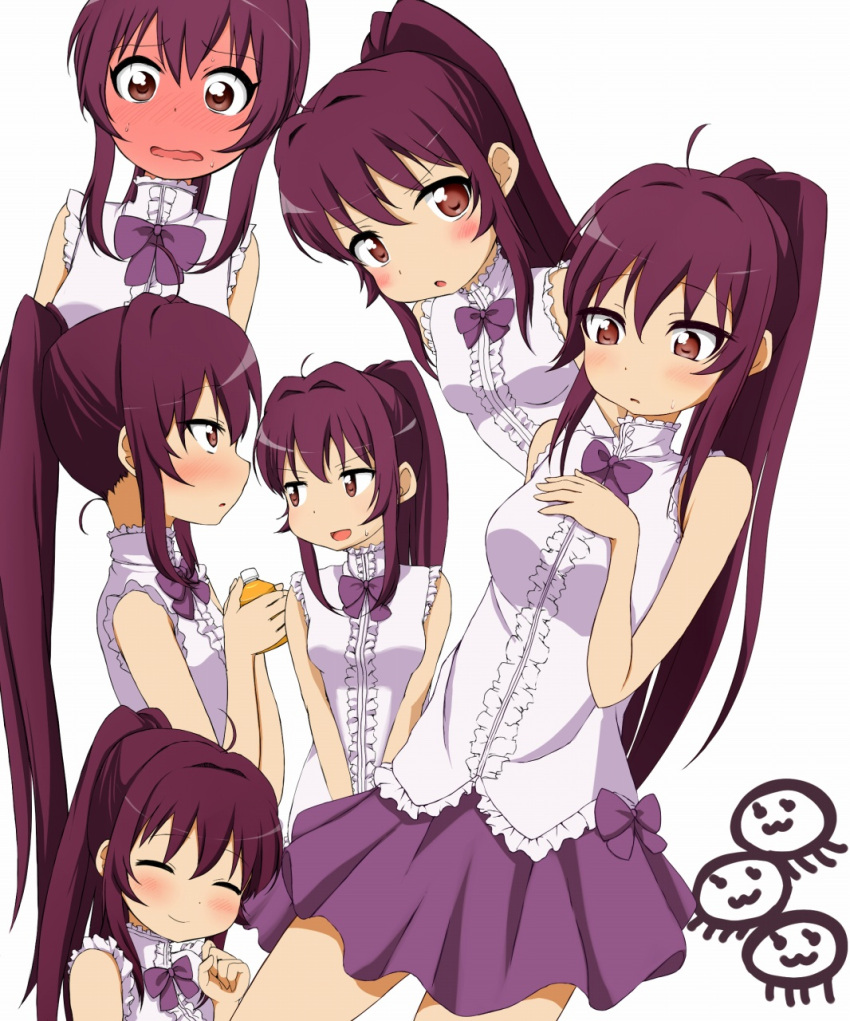 Safebooru - ^ ^ blush bowtie brown eyes closed eyes expressions full ...
