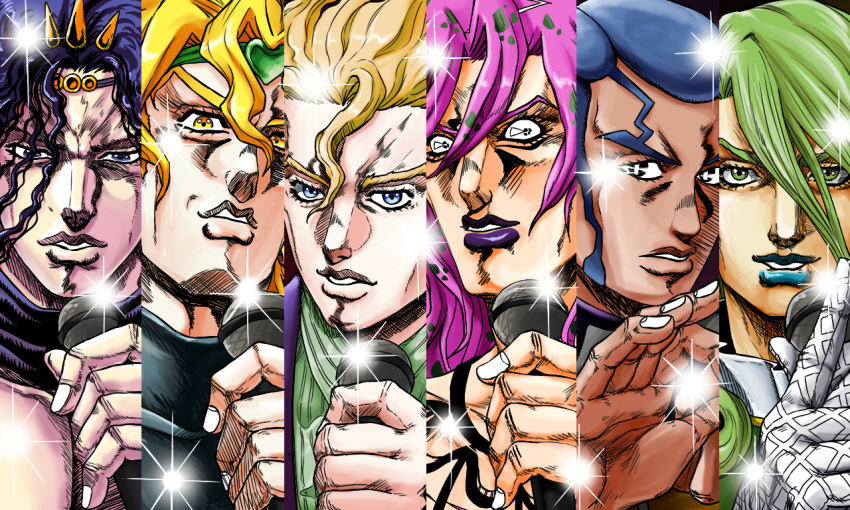 Safebooru Black Hair Blonde Hair Cars Jojo Dark Skin Diavolo Dio Brando Enrico Pucci Funny 0818