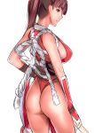 1girl ass breasts brown_eyes brown_hair dodai_shouji king_of_fighters large_breasts long_hair ponytail rope rough shimenawa shiranui_mai sideboob solo rating:Questionable score:2 user:danbooru