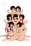 6+girls :d :p ;d absurdres amagami arm_support ayatsuji_tsukasa bare_legs bare_shoulders barefoot bikini bikini_skirt bikini_top black_bikini black_eyes black_hair blue_eyes breasts brown_eyes brown_hair cake curly_hair feeding food food_on_face fork frilled_bikini frills front-tie_top grin hairband halterneck highres kneeling large_breasts licking licking_finger long_hair looking_at_viewer morishima_haruka multiple_girls nakata_sae nanasaki_ai navel o-ring_bikini open_mouth pink_bikini purple_bikini red_bikini sakurai_rihoko scan short_hair short_shorts shorts sitting smile string_bikini swimsuit tachibana_miya tachikawa_seiji tanamachi_kaoru tongue twintails wariza white_bikini white_swimsuit wink rating:Questionable score:4 user:danbooru