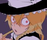 1girl blonde_hair face hat kirisame_marisa open_mouth pageratta solo stare touhou witch_hat yellow_eyes rating:Safe score:0 user:Gelbooru