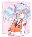  1girl blue_hair blush hoshino_ruri kidou_senkan_nadesico long_hair ryou_(shirotsumesou) solo twintails uniform yellow_eyes  rating:safe score: user:danbooru