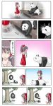 ao_usagi bow brown_hair comic detached_sleeves hakurei_reimu highres panda sarashi short_hair tears touhou translated yellow_eyes rating:Safe score:1 user:Gelbooru