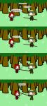 2girls 4koma bloodykangaroo comic death english forest jenny_diesalot original pole sarah_mcknight sword walfas rating:Safe score:0 user:mofumofunya