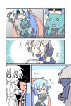 0_0 :3 chibi chibi_miku comic hatsune_miku kiyone_suzu minami_(colorful_palette) ribbon school_uniform silent_comic sweat vocaloid voyakiloid yowane_haku rating:Safe score:0 user:Gelbooru