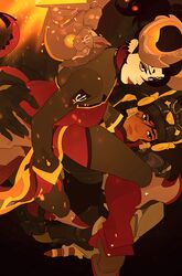 2girls alternate_costume bodysuit bonpyro dark_persona dark_skin demon_horns devil_mercy eye_of_horus eyeshadow facial_tattoo helmet horns lips lipstick looking_at_viewer makeup mechanical_wings mercy_(overwatch) multiple_girls overwatch pale_skin pharah_(overwatch) red_eyes tattoo wings yuri rating:Safe score:0 user:danbooru