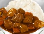 curry food meat no_humans photorealistic realistic rice rating:Safe score:1 user:gelbooru