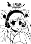  animal_ears cat_ears headphones kazumasa monochrome original  rating:safe score: user:gelbooru