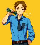 1boy brown_hair flaxvivi gekkan_shoujo_nozaki-kun hori_masayuki male_focus necktie shirt_pocket short_hair solo  rating:safe score: user:gelbooru