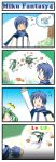 4koma catstudio_(artist) comic hatsune_miku head_bump highres kaito level_up silent_comic spring_onion vocaloid rating:Safe score:0 user:Gelbooru