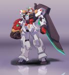 absurdres blue_eyes clenched_hands cosmikaizer glowing glowing_eyes grey_background gundam highres mecha no_humans original pewdiepie real_life signature solo standing v-fin rating:Safe score:1 user:danbooru