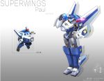 2017 aircraft airplane dated hand_on_hip highres mecha no_humans open_mouth paul_(super_wings) police redesign reference_photo_inset robot salute solo super_wings visor zhuyukun2003 rating:Safe score:1 user:danbooru