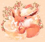 amezawa_koma animal baby bad_id eevee flareon flower no_humans pokemon pokemon_(creature) ribbon rating:Safe score:2 user:Gelbooru