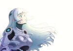 1girl android colored_eyelashes commentary_request crying crying_with_eyes_open damaged green_eyes hama_takenaka highres long_hair original parted_lips solo tears white_background white_hair wind wind_lift rating:General score:0 user:danbooru