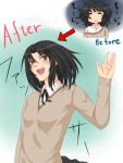 amagami black_hair messy_hair school_uniform sweater tanamachi_kaoru toki_(artist) tsurime rating:Safe score:2 user:danbooru