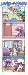 4koma animal_ears bat_wings blue_hair bow brown_hair buruma cat_ears chen colonel_aki comic fujiwara_no_mokou gym_uniform hair_bow hair_ribbon hat kamishirasawa_keine long_hair nurse_cap patchouli_knowledge purple_hair red_eyes remilia_scarlet ribbon short_hair silver_hair touhou translated trembling wings yagokoro_eirin rating:Safe score:0 user:danbooru