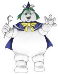crossover fusion ghostbusters green_eyes green_hair hat mazeran mima parody solo staff stay_puft touhou transparent_background wizard_hat rating:Safe score:20 user:danbooru