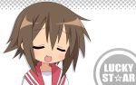 brown_hair closed_eyes kusakabe_misao lucky_star open_mouth seifuku rating:Safe score:0 user:KonaChan