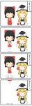 4koma chibi comic hakurei_reimu highres kirisame_marisa multiple_girls potaaju semaphore_flags touhou translated translation_request rating:Safe score:0 user:danbooru