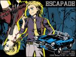 arihara_ema blonde_hair car dress elbow_gloves gloves gun holster kagamine_len kagamine_rin knife motor_vehicle necktie short_hair siblings smile twins vehicle vocaloid weapon rating:Safe score:1 user:danbooru