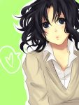 1girl amagami aruto bad_id black_eyes black_hair messy_hair open_collar school_uniform solo sweater tanamachi_kaoru rating:Safe score:1 user:danbooru