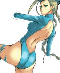 absurdres ass back bad_id beret blonde_hair blue_eyes braid breasts cammy_white hat highres incomplete s_tanly sketch street_fighter twin_braids rating:Safe score:4 user:danbooru