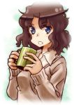 1girl amagami blue_eyes brown_hair cup mug school_uniform short_hair solo sweater tamago tanamachi_kaoru rating:Safe score:1 user:danbooru