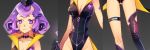 asymmetrical_clothing breasts cleavage gloves ino_(siting_zeng) musical_note original purple_eyes purple_hair simple_background siting_zeng staff translation_request violet_eyes vocaloid rating:Safe score:1 user:danbooru