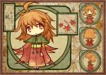 akihiyo asa_no_ha_(pattern) blush_stickers branch character_sheet chibi fairy from_behind japanese_clothes kimono leaf orange_hair original personification red_eyes solo translated translation_request rating:Safe score:1 user:danbooru