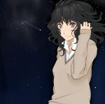 amagami night night_sky school_uniform shingo shingo_(s405315) sky solo sweater tanamachi_kaoru rating:Safe score:2 user:danbooru