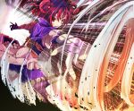 action foreshortening grin hair_bobbles hair_ornament hands onozuka_komachi outstretched_arms red_eyes red_hair redhead short_hair short_twintails smile solo speed_lines spread_arms tokoroten_(hmmuk) touhou twintails wind rating:Safe score:1 user:danbooru