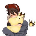 1boy baseball_cap blush fuzzy hairy_pikachu hat hug jealous pikachu pokemon pokemon_(creature) pokemon_(game) red_(pokemon) red_(pokemon)_(classic) sitting yama_(rabbit_room) rating:Safe score:5 user:danbooru