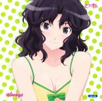 1girl amagami artist_request blush highres official_art polka_dot polka_dot_background smile solo spaghetti_strap tanamachi_kaoru wavy_hair rating:Safe score:4 user:danbooru