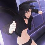 1girl amagami black_eyes black_hair demon_girl demon_tail demon_wings horns namisi navel open_mouth short_hair smile tail tanamachi_kaoru wavy_hair wings rating:Safe score:1 user:danbooru