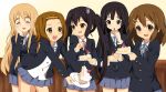  akiyama_mio cake hirasawa_yui k-on! kotobuki_tsumugi multiple_girls nakano_azusa school_uniform tainaka_ritsu 