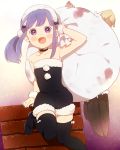  blood blush christmas death fang fangs flat_chest hands loli mosuko purple_eyes purple_hair sack santa_costume skirt thigh_highs thighhighs twintails when_you_see_it 
