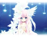  aqua_hair bust child-box flower hair_flower hair_ornament head_wings jewelry long_hair megurine_luka pink_hair ring solo vocaloid wallpaper 