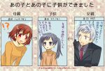  child couple female_protagonist_(persona_3) hair_ornament hairclip ichimatsu_shiro if_they_mated long_hair persona persona_3 persona_3_portable sanada_akihiko short_hair short_twintails smile translated twintails 