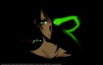  black glowing_eye green_eye hakushaku_to_yousei raven 