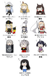 akagi_(azur_lane) azur_lane bismarck_(azur_lane) enterprise_(azur_lane) jean_bart_(azur_lane) kinoko_(benitengudake) long_hair multiple_girls ning_hai_(azur_lane) queen_elizabeth_(azur_lane) richelieu_(azur_lane) vittorio_veneto_(azur_lane)